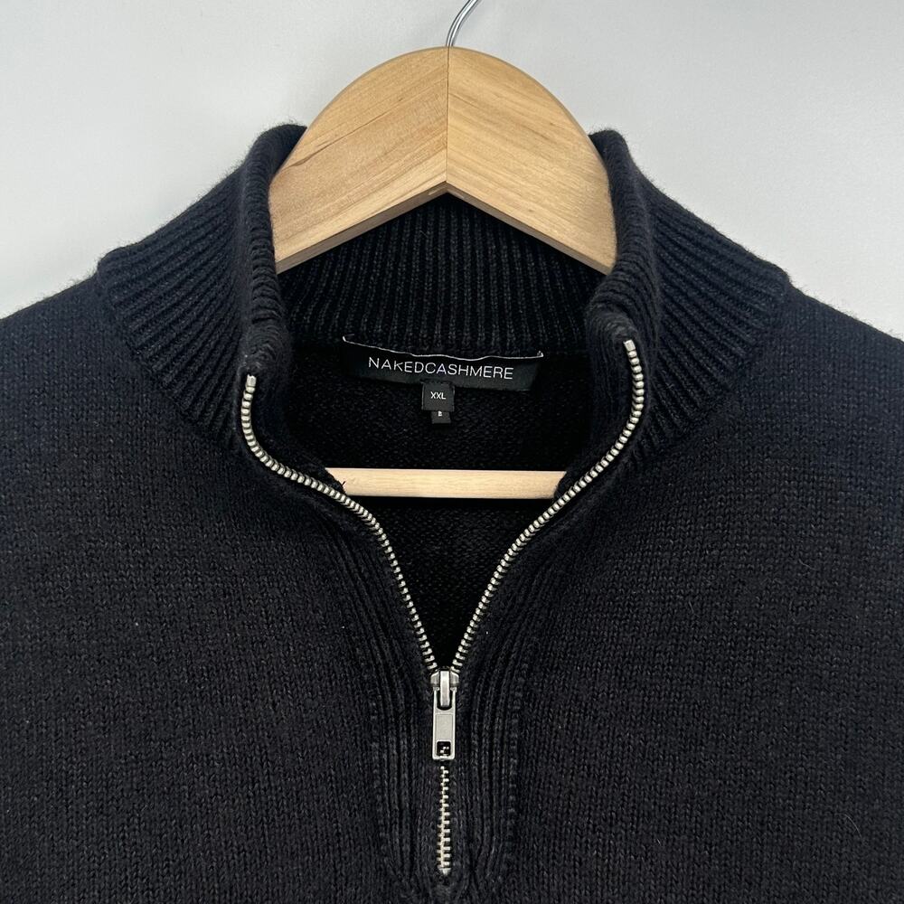 Naked Cashmere Men’s Quarter Zip Sweater Linen Cashmere Blend Pullover Preppy - Picture 5 of 10